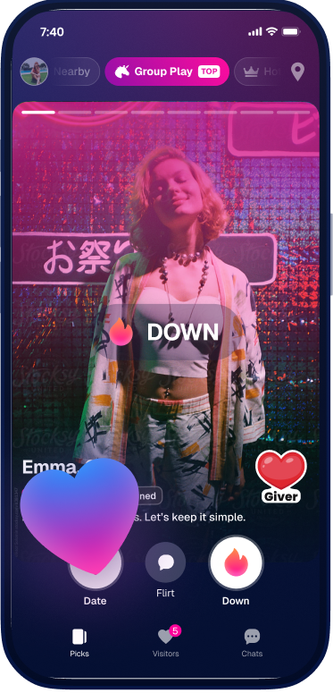DOWN App on mobile